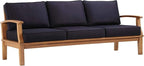 Modway EEI-4176-NAT-NAV Marina Patio Teak Sofa, Natural Navy - Image 3