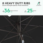 JEAREY 9FT Outdoor Patio Umbrella Outdoor Table Umbrella - Image 5
