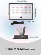 Onforu 2 Pack RGBW LED Flood Light 800W Equivalent, 100W Color Changing - Image 9