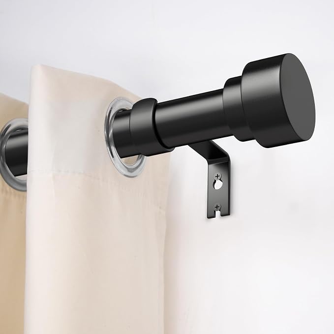 Time Forest Black Curtain Rods for Windows 28 to 48 Inch, 1 Inch Diameter - Image 2