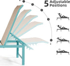 Outdoor Pool Lounge Chairs Set 2 pcs, Aluminum Outdoor Lounge Chair, - Image 5
