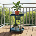 danpinera 2-Tier End Table, Outdoor Side Table Metal Round Side Table - Image 7