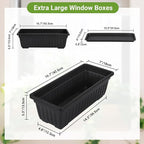 GREANER Rectangle Planters for Indoor Plants, 6 Pack 16.9x7.48 Inch Large - Image 2