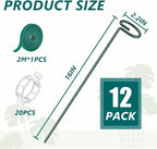 MAFONE 12 Pack 16inch Plant Support Stakes, Plant Stick Garden Single Stem - Image 2