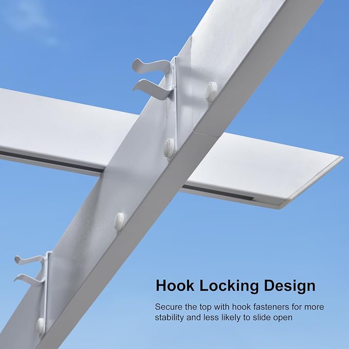 PURPLE LEAF 10' x 13' Aluminum Outdoor Pergola White Retractable Pergola - Image 8