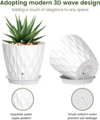 5 inch Plant Pots for Indoor Outdoor Plants, 6 Pack Thick Nursery Pots - Image 3