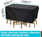 Velway Patio Furniture Cover Outdoor, Waterproof Rectangular Patio Table Chair - Image 3
