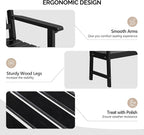 VINGLI 47" Outdoor Wood Bench, All Weather Outdoor Wooden Patio Garden Bench - Image 4