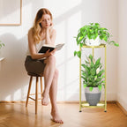 iDavosic.ly 2 Tier Corner Plant Stand Indoor, Tall Vertical Metal Flower Heavy - Image 2