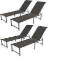 Outdoor Pool Lounge Chairs, Patio Aluminum Chaise Lounge, Five-Position by RICNOD