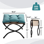 AbocoFur 15" Folding Footrest Stool, Accent Padded Sofa Foot Stool - Image 3