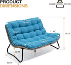 Crestlive Products Patio Loveseat, All-Weather Rattan Large Furniture - Image 7