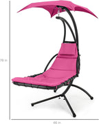 Best Choice Products Outdoor Hanging Curved Steel Chaise Lounge Chair Swing - Image 2