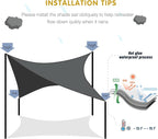 SUNNY GUARD Waterproof Sun Shade Sail 5' x 8' Charcoal Rectangle UV Block - Image 6