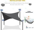 SUNNY GUARD Waterproof Sun Shade Sail 6' x 10' Cream Rectangle UV Block Sunshade - Image 6