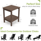 GREENVINES Adirondack-Outdoor-Side-Table | Set of 4 | Wood Grain | 14 x 13 - Image 3
