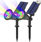 T-SUN Solar Spotlights, Color Changing 7 LED Waterproof Solar Garden Lights by T-SUN