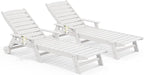 SERWALL Patio Chaise Lounge Chair Set of 2, Poly Lounge Chair by SERWALL