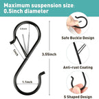 Navona 20 Pcs S Hooks for Hanging Heavy Duty, 3.5-inch Heavy Duty Metal S Hook - Image 2