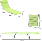 Outsunny Folding Chaise Lounge Pool Chairs, Outdoor Sun Tanning Chairs - Image 3