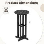Tangkula 21.5" Round Bar Table, Patio HDPE Bar Height Dining Table w/Slatted - Image 3