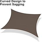 LOVE STORY Custom Size 8'x18' Brown Sun Shade Sail Rectangle UV Block Canopy - Image 6