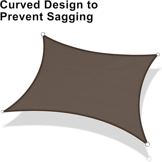 LOVE STORY Custom Size 7'x12' Brown Sun Shade Sail Rectangle UV Block Canopy - Image 6
