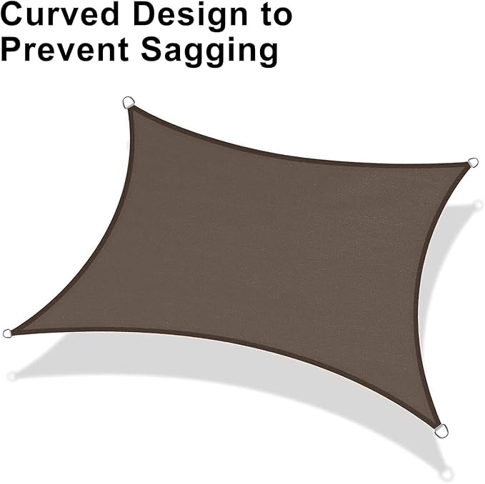 LOVE STORY Custom Size 7'x8' Brown Sun Shade Sail Rectangle UV Block Canopy - Image 6