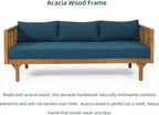 Merax Outdoor Acacia Wood Daybed, 3 Seater Day Bed Couch Sofa - Image 4