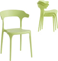 Modern Stackable Dining Chair Set, No Assembly, Plastic Chair, Patio Chair by XDECO