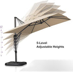 PURPLE LEAF 9'×11.5' Cantilever Patio Umbrella - Image 5