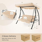 Tangkula 2 Person Porch Swing, 2-in-1 Convertible Outdoor Swing Bed - Image 7
