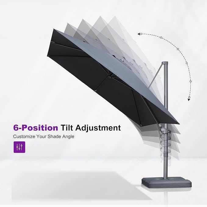 PURPLE LEAF 9' X 11.5' Rectangle Cantilever Umbrella - Image 5