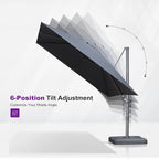PURPLE LEAF 10' X 13' Rectangle Cantilever Umbrella - Image 6