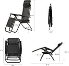 FDW Zero Gravity Chairs Set of 2 Black Lounge Patio Chairs Outdoor Yard Beach - Image 3