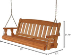 Amish Casual Heavy Duty Mission Treated Porch Swing, Cedar Stain, 8Ft Chains - Image 4