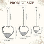 3 Pcs 3 Size Heart Metal Hanging Planter Indoor Outdoor, 13.4" 10.6" 7" Large - Image 2