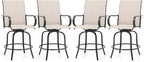 Giantex Set of 4 Swivel Outdoor Bar Stools, All-Weather Bar Height Patio Chairs by Giantex