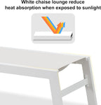 PURPLE LEAF Patio Lounge Chair 2 Pieces White Aluminum Outdoor Chaise Lounge - Image 4