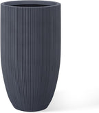 Kante 24 Inch Tall Round Concrete Planter, Large Indoor Outdoor Plant Pots by Kante