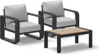 Aluminum Outdoor Sofa Bistro Set, Oversized Patio Conversation Sets Widened by Oasbira