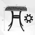 VINGLI 21” Outdoor Side Table, Cast Aluminum All-Weather Patio Side Table Small - Image 3