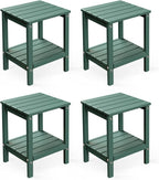 GREENVINES Adirondack-Outdoor-Side-Table | Set of 4 | 14 x 13 Inches | HDPE by GreenVines