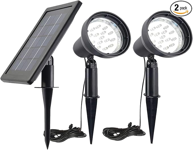 SUNLONG Solar Powered Spot Lights Outdoor Waterproof 2 in 1 Bright Solar by MakeYournightBrightandWarm