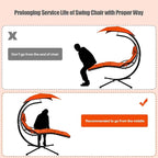 Giantex Hanging Chaise Lounger Chair, Arc Stand Porch Swing Chair w/Canopy - Image 4