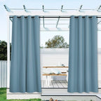 NICETOWN Canvas Outdoor Waterproof Patio Curtains 2 Pieces, Rustproof Grommets by NICETOWN