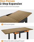 5 Pieces Expandable Patio Dining Set, Never-Rust Aluminum Outdoor Dining Table - Image 4