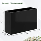 Metal Planter Box 36” x 12” x 24”, Heavy Duty Tall Rectangle Planter Box - Image 2
