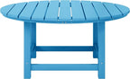 WestinTrends Malibu Low Outdoor HDPE Round Patio Coffee Table, Pacific Blue - Image 3