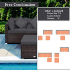 Tangkula 4 Pieces Patio Rattan Sofa Set, Outdoor Wicker Sectional Furniture Set - Image 9